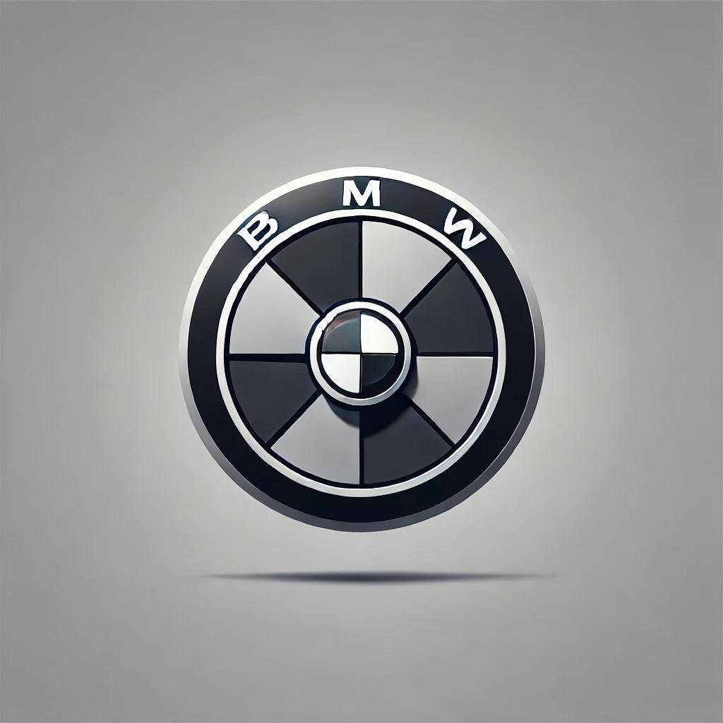 he BMW logo featuring a circular design with black-and-gray outer ring and gray quadrants in the center on a white background.