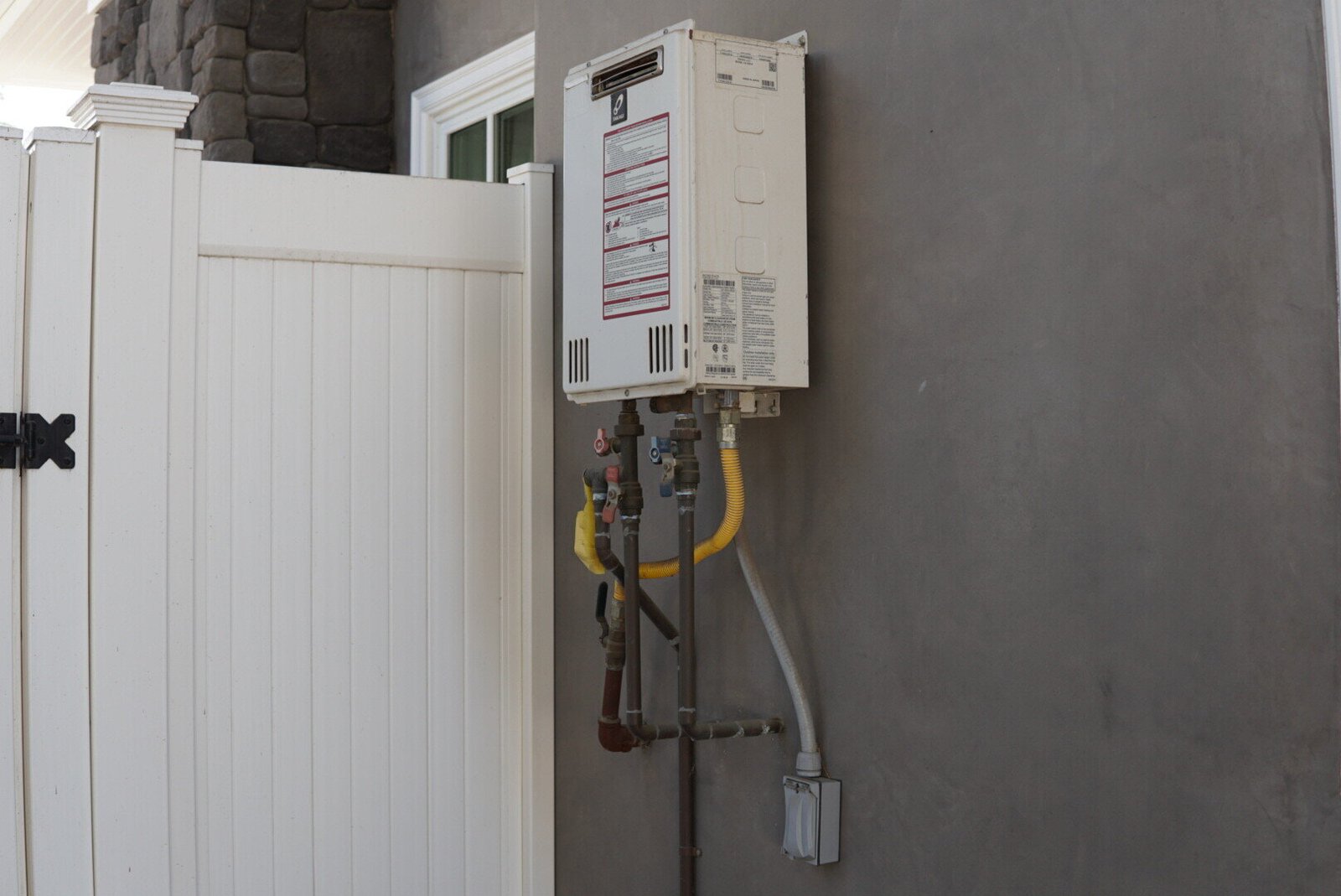 Outdoor water heater installation by LA Pro Electrical in Los Angeles, CA.