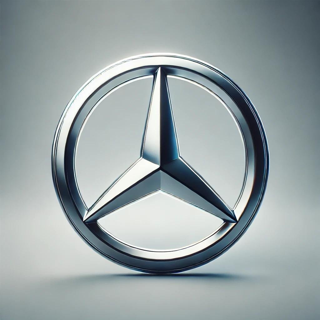 The Mercedes-Benz logo featuring a sleek three-pointed star enclosed in a circular frame, rendered in metallic gray on a white background.