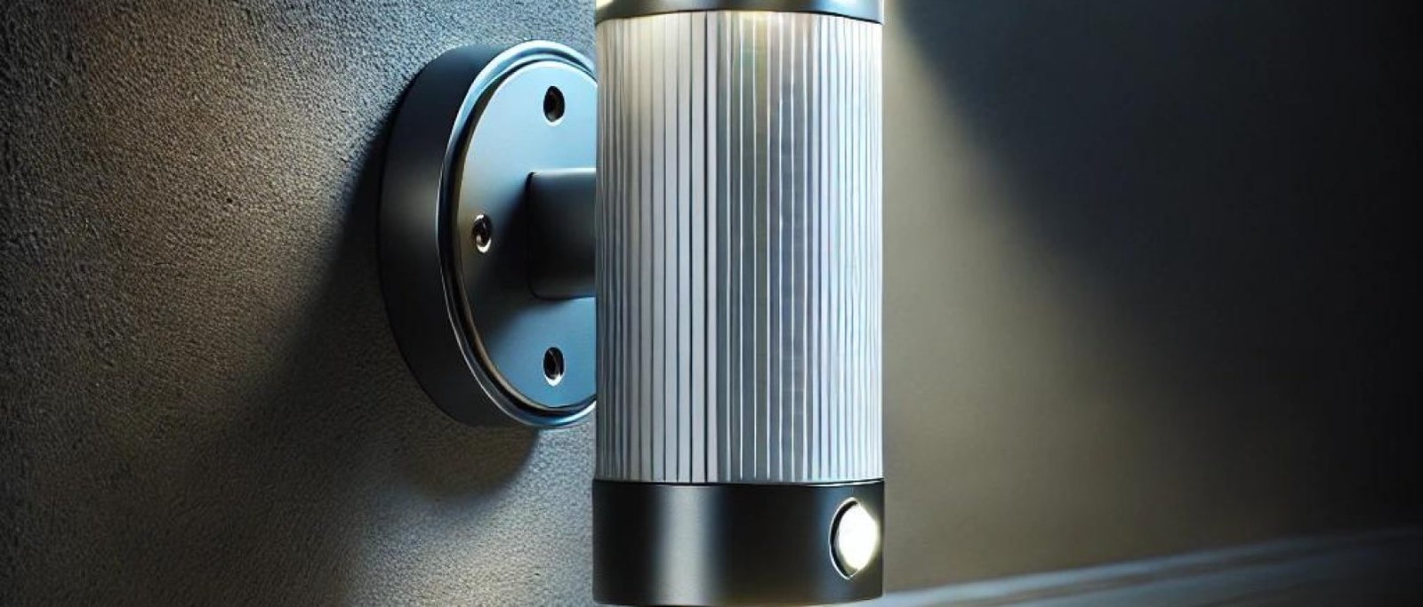 Compact cylindrical wireless motion sensor light mounted on a wall, providing bright illumination in a sleek and modern design.